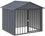 vidaXL Hundeh&uuml;tte mit Dach Schwarz 117x103x102 cm Verzinkter Stahl 172346