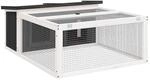 vidaXL Kaninchenstall Grau 117,5x97x47,5 cm Massivholz Kiefer
