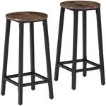 Tectake Set Barhocker Corby Industrial Style Holz und Stahl 32 x 32 x 66 cm