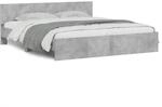 vidaXL Bettgestell mit Kopfteil Betongrau 200x200 cm1945136