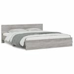 vidaXL Bettgestell mit Kopfteil Grau Sonoma 200x200 cm1944319