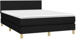 vidaXL Boxspringbett mit Matratze Schwarz 140x200 cm Stoff 3140459