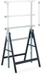 Relaxdays Ger&uuml;stbock 2er Set Stahl Blau Silber H&ouml;henverstellbar 130 cm x 68,5 cm x