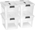 Juskys Aufbewahrungsbox mit Deckel 30L 4er Set