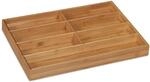 Relaxdays Besteckkasten Bambus Natur 7 F&auml;cher 4,5 cm x 30,5 cm x 44,5 cm 800 g