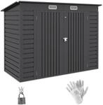 Outsunny Ger&auml;tehaus 2,7 m&sup2; mit Doppelt&uuml;ren Schloss 249 x 121 x 183 cm