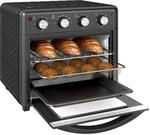 HOMCOM Minibackofen mit Umluft 30L Backblech Kr&uuml;melblech mit 7 Modi Metall