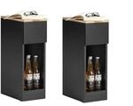 SoBuy Nachttisch 2er Set Beistelltisch Nachtschrank Schwarz FBT111-SCHx2