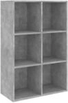 vidaXL B&uuml;cherregal/Sideboard Betongrau 66x30x98 cm Holzwerkstoff 800346