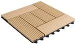 KARAT WPC Klickfliese Classic Wetterbest&auml;ndige Terrassenfliese Teak 30 x 30 cm