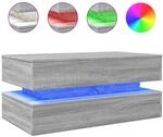 vidaXL Couchtisch mit LED-Leuchten Grau Sonoma 90x50x40 cm