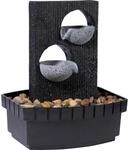 Dobar Zimmerbrunnen Kaskade in Steinoptik mit Deko-Steinen und zwei Schalen