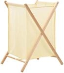 vidaXL W&auml;schekorb Zedernholz und Stoff Beige 42x41x64 cm 246440