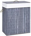 vidaXL Bambus-W&auml;schekorb mit 1 Fach Grau 83 L 320756