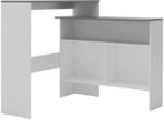 vidaXL Bartisch mit 2 Tischplatten Wei&szlig; und Grau 130 x 40 x 120 cm