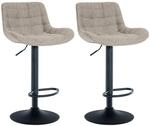 CLP 2er Set Barhocker Tover taupe/Stoff