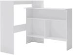 vidaXL Bartisch mit 2 Tischplatten Wei&szlig; 130x40x120 cm