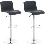 CLP 2er Set Barhocker Hover Stoff Dunkelgrau/Chrom