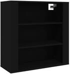 vidaXL Wandschrank Schwarz 80x33x80 cm Holzwerkstoff 816593