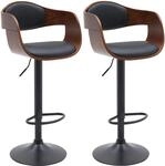 CLP 2er Set Barhocker Kingston walnuss/schwarz/Kunstleder