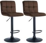 CLP 2er Set Barhocker Peru Samt Braun/Schwarz