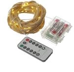 Marelida LED Lichterkette Seil Deko Jute Tau Kordel 5m Timer 8 Funktionen F&uuml;r...