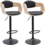 CLP 2er Set Barhocker Kingston natura/schwarz/Kunstleder
