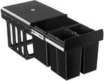 Tectake Abfallsammler Ashlyn 3 Fach M&uuml;lltrennung 2x8L und 1x15L Vollauszug Mit