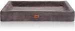 Knuffelwuff Hundebett Santiago Orthop&auml;disch Cord XXL 120 x 100cm Braungrau