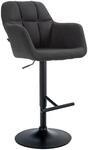 CLP Barhocker Natoma Stoff Metall Matt Schwarz/Schwarz
