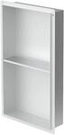 LuxeBath Wandnische Doppel aus Edelstahl 30x60x10 cm Silber Duschnische Randlos