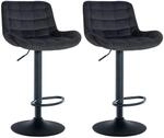 CLP 2er Set Barhocker Tover schwarz/Samt
