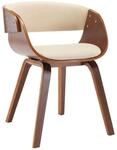 vidaXL Esszimmerstuhl Creme Bugholz und Kunstleder 283110
