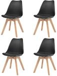 vidaXL Esszimmerst&uuml;hle 4 Stk Schwarz Kunststoff 244788