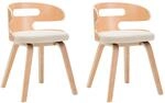 vidaXL Esszimmerst&uuml;hle 2 Stk Creme Bugholz und Kunstleder 283108