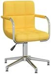 vidaXL Esszimmerstuhl Drehbar Senfgelb Stoff 3088069