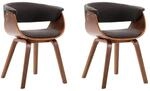 vidaXL Esszimmerst&uuml;hle 2 Stk Grau Bugholz und Stoff 278727