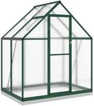 vidaXL Gew&auml;chshaus mit Fundamentrahmen Gr&uuml;n 169x114x202 cm Aluminimum 4005826