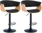 CLP 2er Set Barhocker Vestal natura/schwarz/Stoff