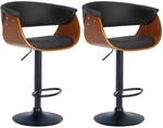 CLP 2er Set Barhocker Vestal walnuss/schwarz/Kunstleder