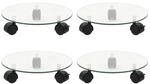 vidaXL Pflanzenroller 4 Stk 28 cm Hartglas Rund 3144028