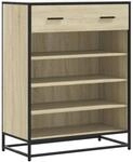 vidaXL Schuhschrank Sonoma Eiche 75x38x97,5 cm Holzwerkstoff Metall 3300876
