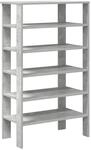vidaXL Schuhregal Betongrau 61x32x105 cm Holzwerkstoff 859863