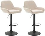 CLP 2er Set Barhocker Braga Stoff Creme/Schwarz