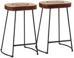 vidaXL Barhocker 2 Stk Dunkelbraun 41x29x62 cm 358926