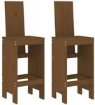 vidaXL Barhocker 2 Stk. Honigbraun 40x42x120 cm Massivholz Kiefer