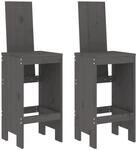 vidaXL Barhocker 2 Stk. Grau 40x42x120 cm Massivholz Kiefer