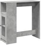 vidaXL Bartisch mit Regal Betongrau 101x40x103,5 cm Holzwerkstoff 854367