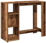 vidaXL Bartisch mit Regal Altholz-Optik 124x46x103,5 cm Holzwerkstoff 854398