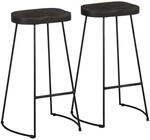 vidaXL Barhocker 2 Stk Schwarz 45x40x78 cm Mango Massivholz 4013527